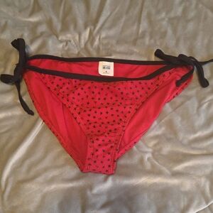 Womens Converse Red Star Print Tie-Side Bikini Bottom